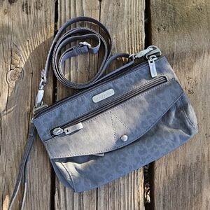 Pewter Cheetah Embossed Plaza Mini by Baggallini